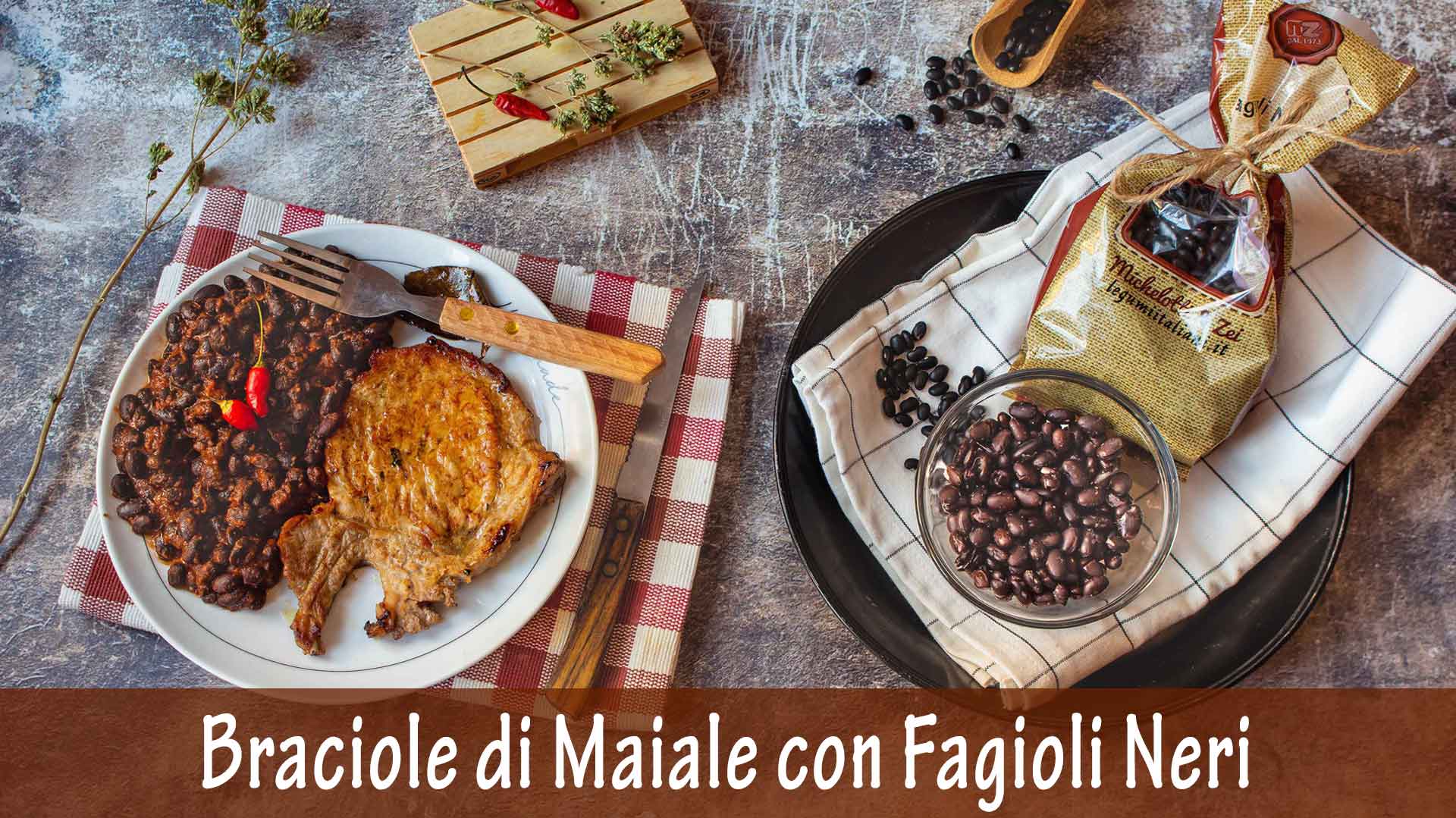 Braciole di Maiale con Fagioli Neri piccanti